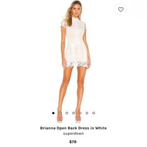 Brianna Open Back Dress in White - Superdown